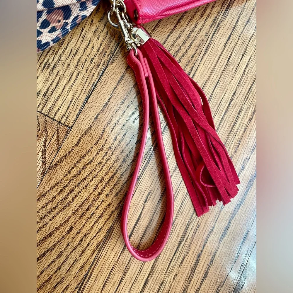 Chico's Red Clutch, Suede Tassel, NWOT - Picture 7 of 10